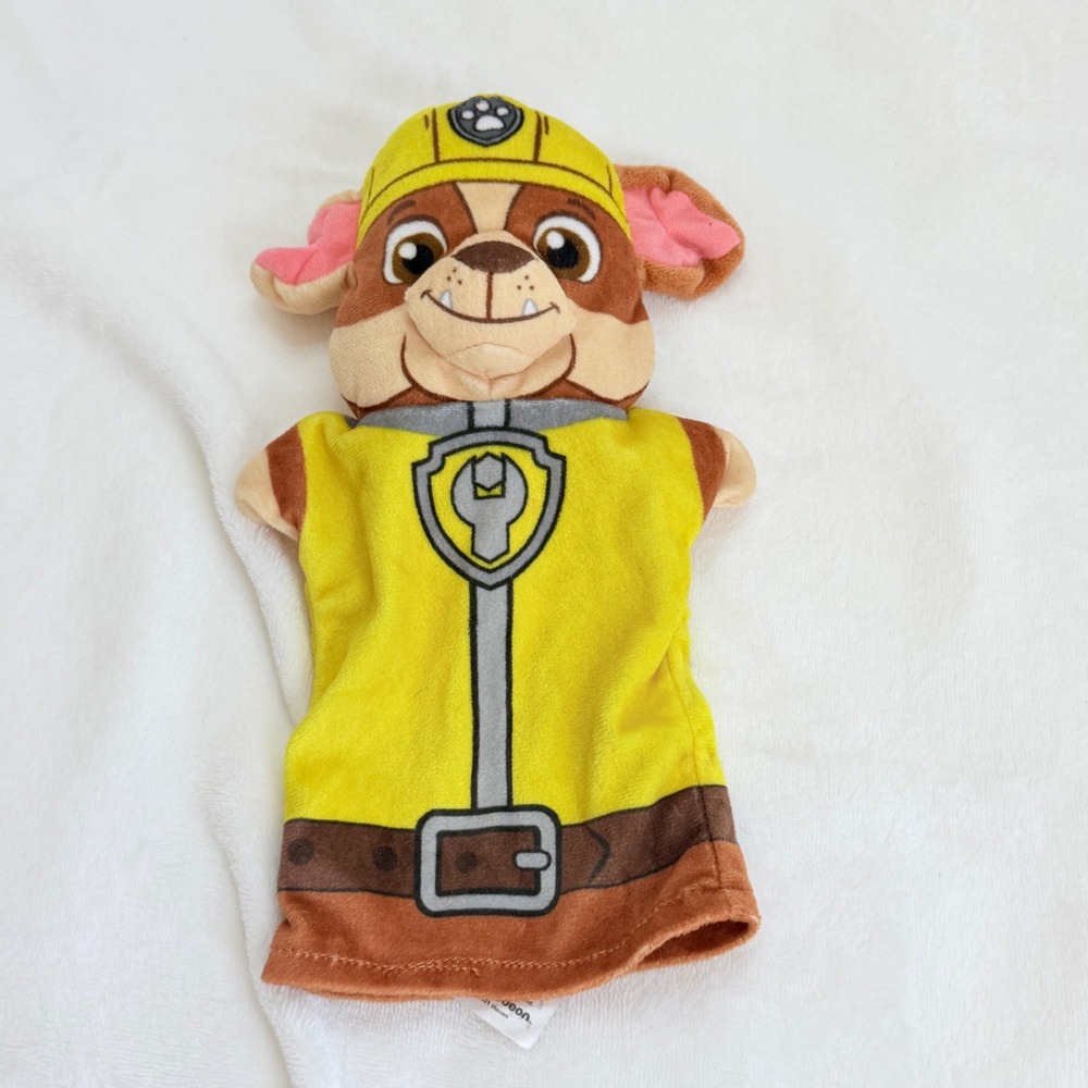 Melissa & Doug Paw Patrol Rubble Hand Puppet Kids OS Yellow Excellent Plush Toy